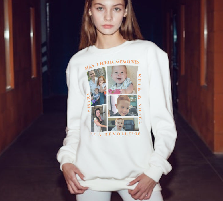 Bibas family- may their memory be a revolution- Crewneck/ white