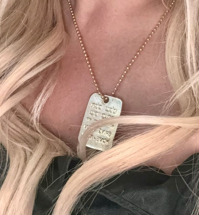 Necklace-Bring them Home Dog Tag Gold