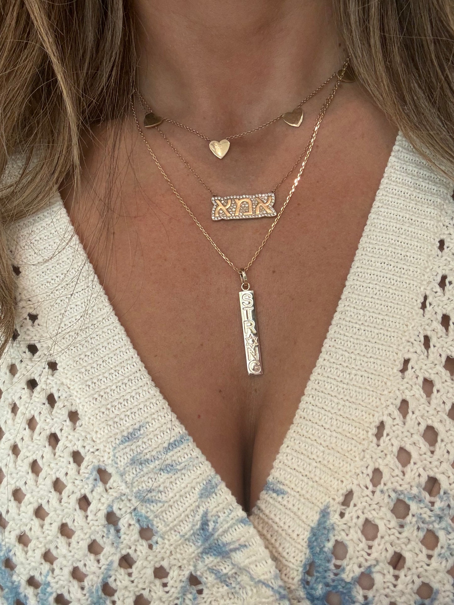 Strong necklace- silver (bar)