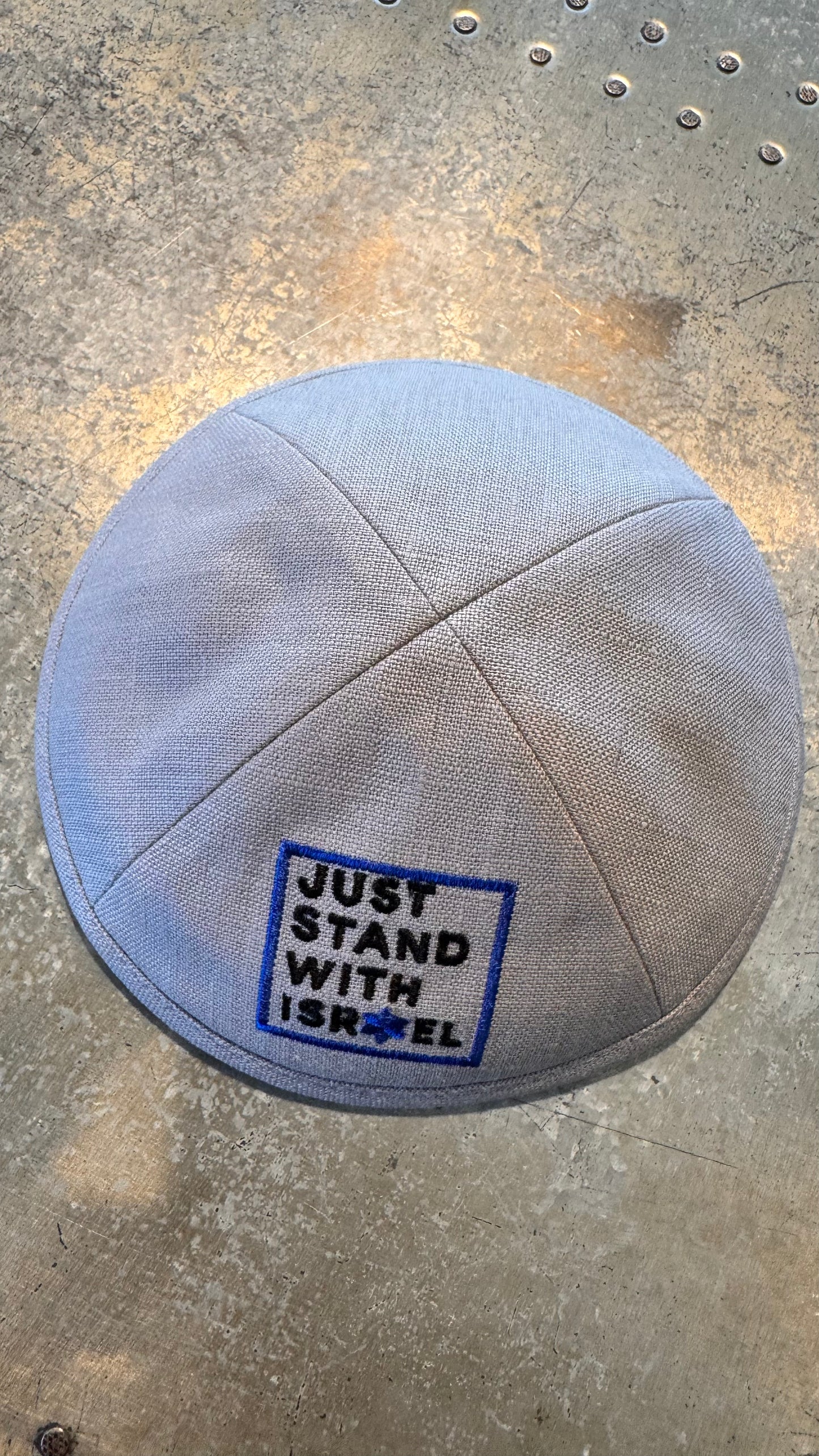 Just Stand With Israel Kippah with clip