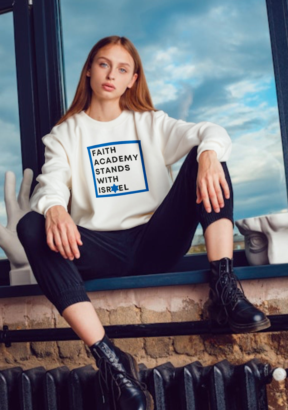 Faith Academy Stands with Israel crewneck