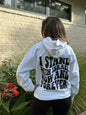 I Stand with Israel Now and Forever Hoodie- White Wavy