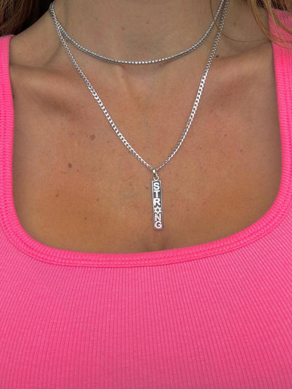 Strong necklace- silver (bar)