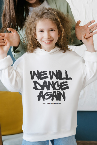 Graffiti We Will Dance Again Hoodie- white