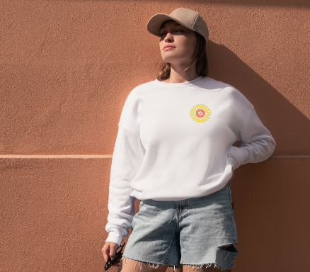 Ray of Light Crew Neck- White